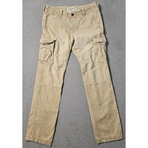 Abercrombie & Fitch Men's Cotton Distressed Cargo Pants Khaki Tan Size 32 x 34